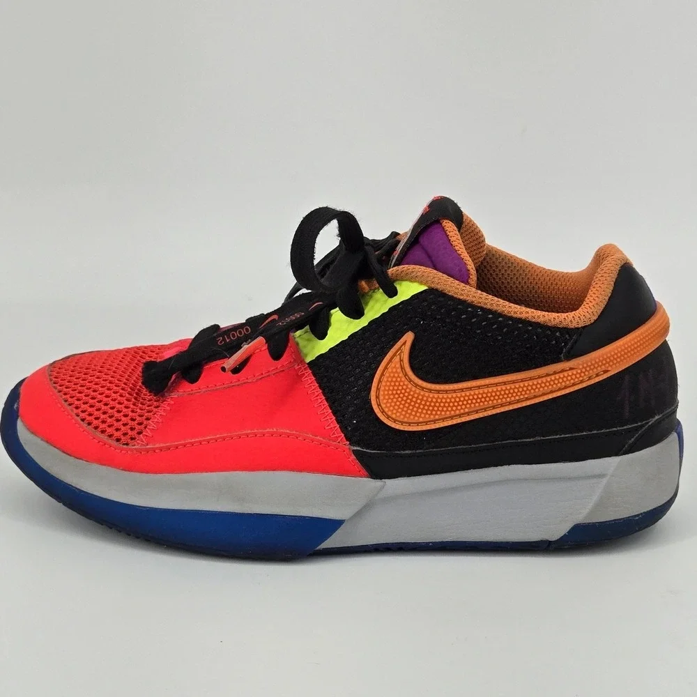Nike Ja 1 GS Bright Mandarin Vapor Green Mismatched Basketball Shoes 4Y Kids